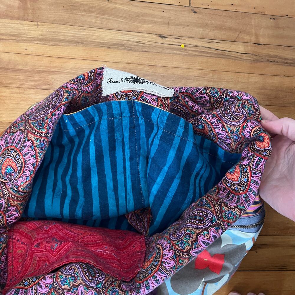 Bucket Bag Patchwork Brightly Colored Boho Large - image 8